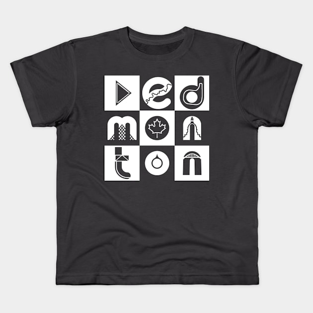 Edmonton Sites Kids T-Shirt by Edmonton River